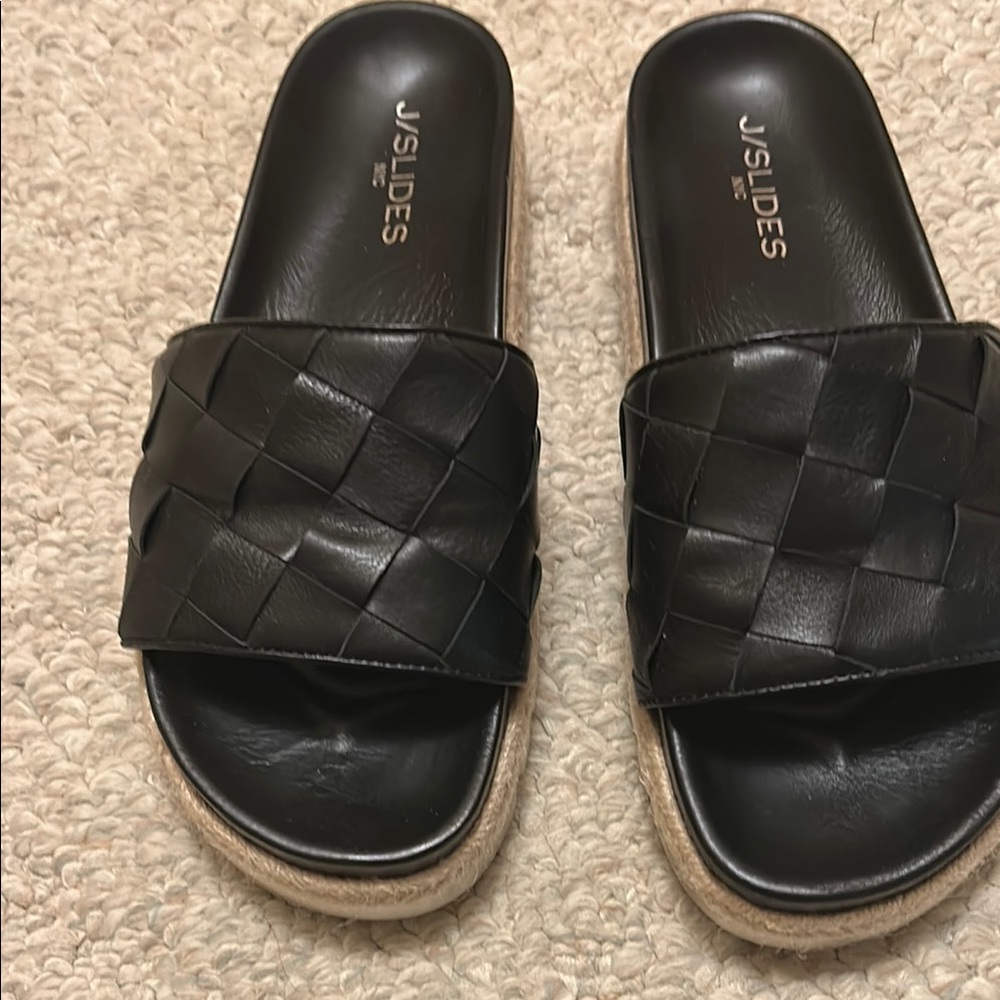 J/SLIDES Black Minimalist Sandals Casual Comfort